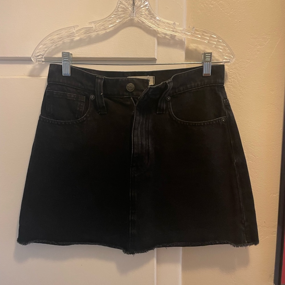 Madewell washed black denim skirt